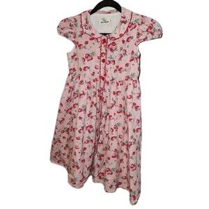 LITTLE MISS MARMALADE Sz 10/12 AOP 🍓 Strawberry Print Button Front Midi  Dress